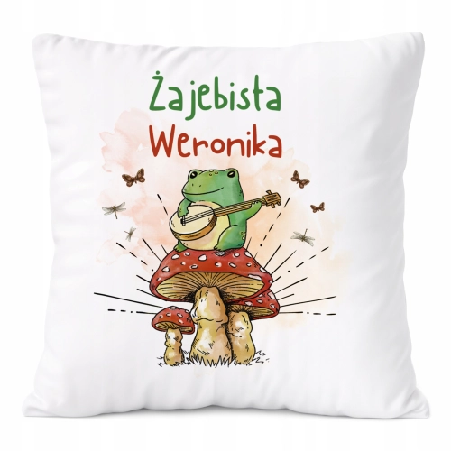 Poduszka Dla Weroniki na Prezent z Nadrukiem ze Zdjęciem Biała PoliDraw