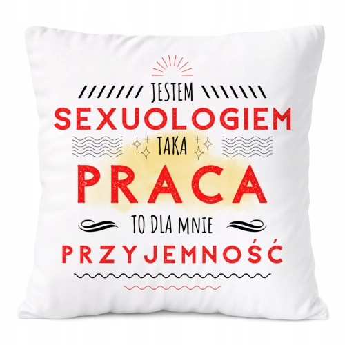 Poduszka Dla Sexuologa na Prezent z Nadrukiem ze Zdjęciem Biała PoliDraw