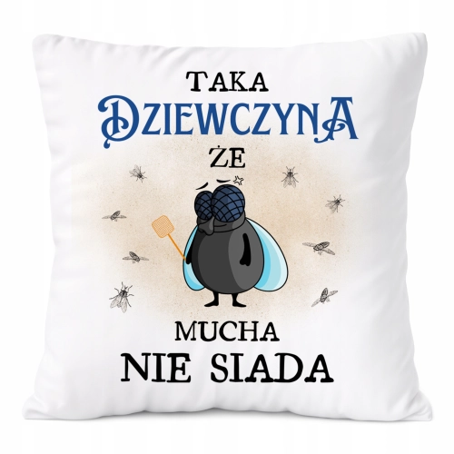 Poduszka Dla Dziewczyny na Prezent z Nadrukiem ze Zdjęciem Biała PoliDraw