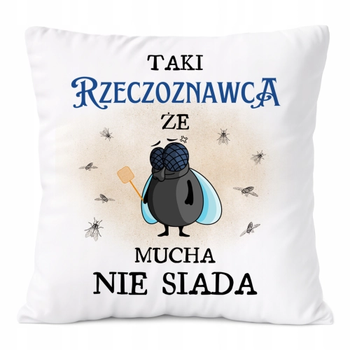 Poduszka Dla Rzeczoznawcy na Prezent z Nadrukiem ze Zdjęciem Biała PoliDraw