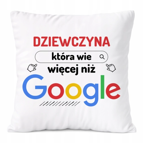 Poduszka Dla Dziewczyny na Prezent z Nadrukiem ze Zdjęciem Biała PoliDraw