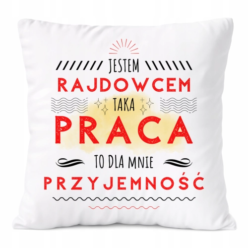 Poduszka Dla Rajdowca na Prezent z Nadrukiem ze Zdjęciem Biała PoliDraw