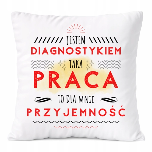 Poduszka Dla Diagnostyka na Prezent z Nadrukiem ze Zdjęciem Biała PoliDraw