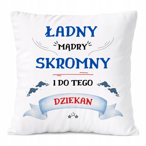 Poduszka Dla Dziekana na Prezent z Nadrukiem ze Zdjęciem Biała PoliDraw