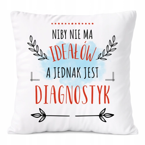 Poduszka Dla Diagnostyka na Prezent z Nadrukiem ze Zdjęciem Biała PoliDraw