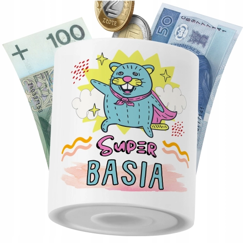 Skarbonka Dla Basi Córki Dziecka z Nadrukiem ze Zdjęciem