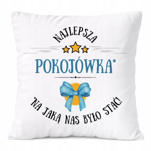 Poduszka Dla Pokojówki na Prezent z Nadrukiem ze Zdjęciem Biała PoliDraw