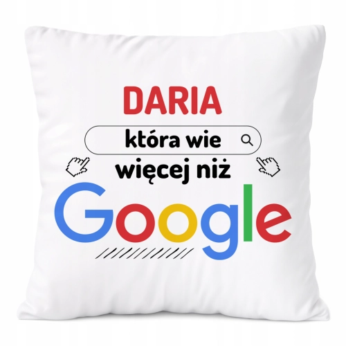 Poduszka Dla Dari na Prezent z Nadrukiem ze Zdjęciem Biała PoliDraw