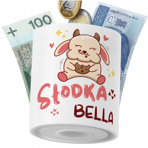 Skarbonka Dla Belli Córki Dziecka z Nadrukiem ze Zdjęciem