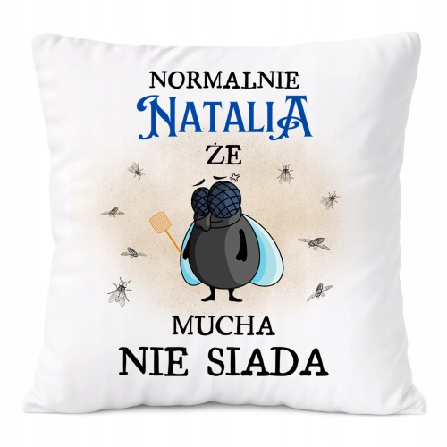 Poduszka Dla Natali na Prezent z Nadrukiem ze Zdjęciem Biała PoliDraw