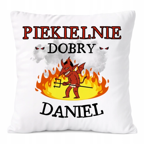 Poduszka Dla Daniela na Prezent z Nadrukiem ze Zdjęciem Biała PoliDraw