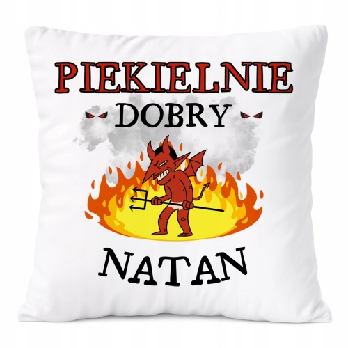 Poduszka Dla Natana na Prezent z Nadrukiem ze Zdjęciem Biała PoliDraw