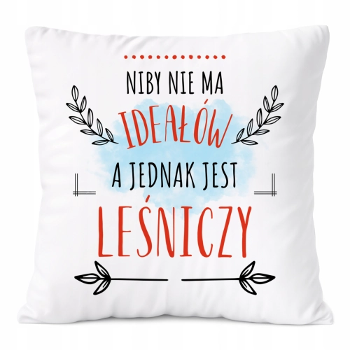Poduszka Dla Leśniczego na Prezent z Nadrukiem ze Zdjęciem Biała PoliDraw
