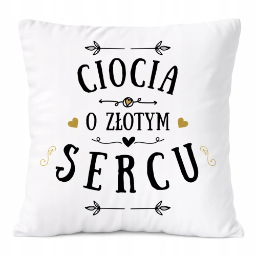 Poduszka Dla Cioci na Prezent z Nadrukiem ze Zdjęciem Biała PoliDraw