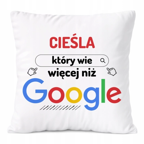 Poduszka Dla Cieśli na Prezent z Nadrukiem ze Zdjęciem Biała PoliDraw