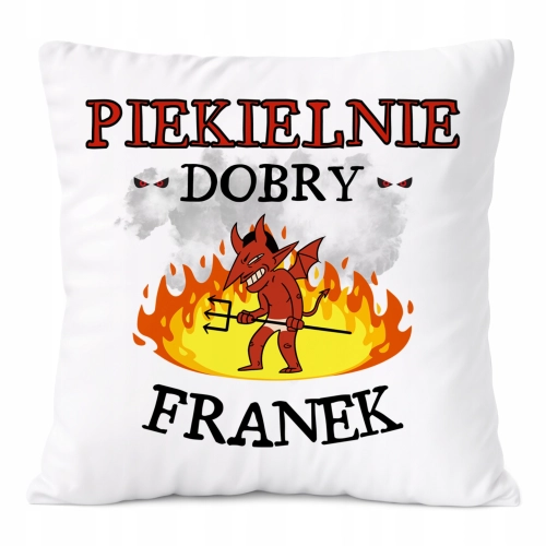 Poduszka Dla Franka na Prezent z Nadrukiem ze Zdjęciem Biała PoliDraw