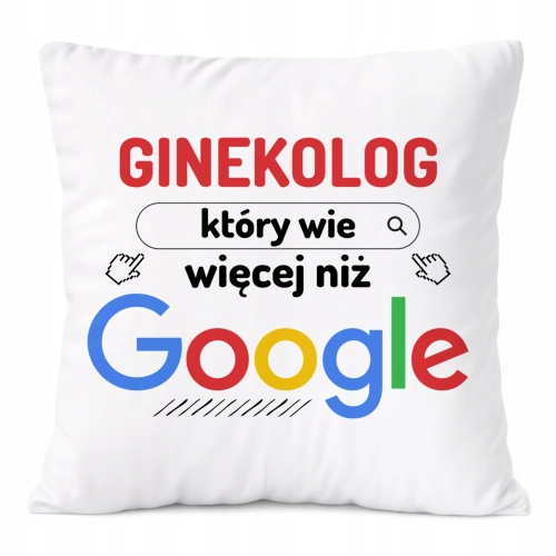 Poduszka Dla Ginekologa na Prezent z Nadrukiem ze Zdjęciem Biała PoliDraw
