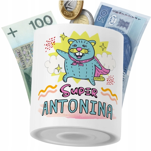 Skarbonka Dla Antoniny Córki Dziecka z Nadrukiem ze Zdjęciem