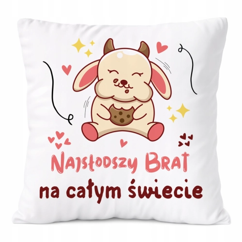 Poduszka Dla Brata na Prezent z Nadrukiem ze Zdjęciem Biała PoliDraw