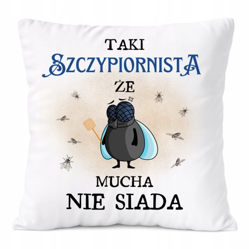 Poduszka Dla Szczypiornisty na Prezent z Nadrukiem ze Zdjęciem Biała