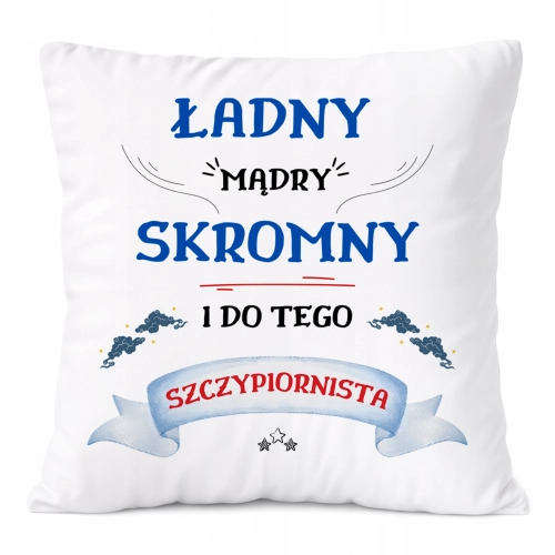 Poduszka Dla Szczypiornisty na Prezent z Nadrukiem ze Zdjęciem Biała