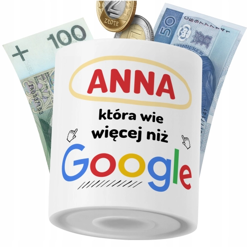 Skarbonka Dla Anny Córki Dziecka z Nadrukiem ze Zdjęciem