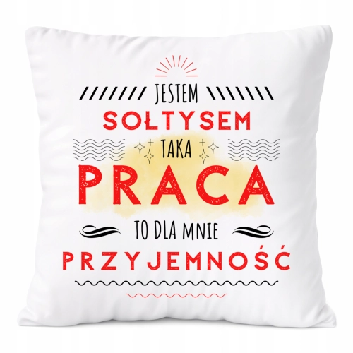Poduszka Dla Sołtysa na Prezent z Nadrukiem ze Zdjęciem Biała PoliDraw