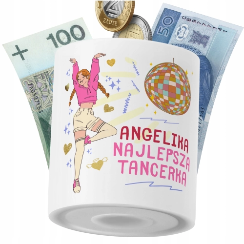 Skarbonka Dla Angeliki Córki Dziecka z Nadrukiem ze Zdjęciem