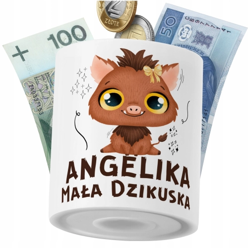 Skarbonka Dla Angeliki Córki Dziecka z Nadrukiem ze Zdjęciem