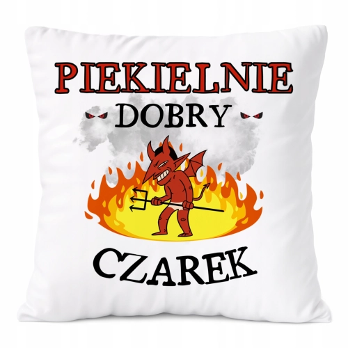 Poduszka Dla Czarka na Prezent z Nadrukiem ze Zdjęciem Biała PoliDraw