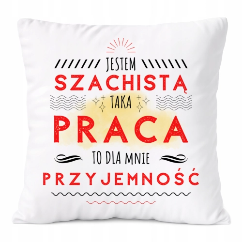 Poduszka Dla Szachisty na Prezent z Nadrukiem ze Zdjęciem Biała PoliDraw