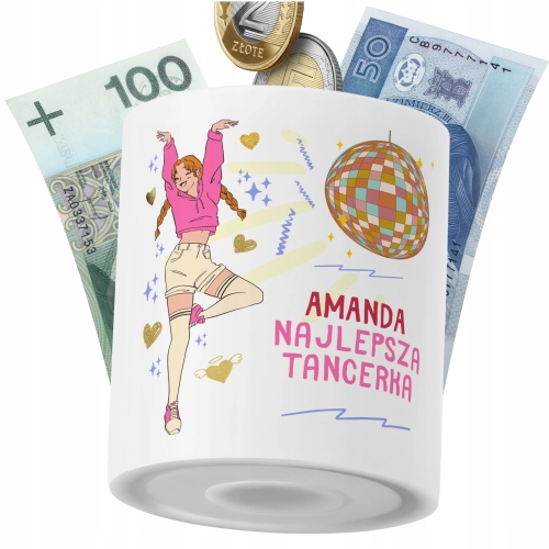 Skarbonka Dla Amandy Córki Dziecka z Nadrukiem ze Zdjęciem