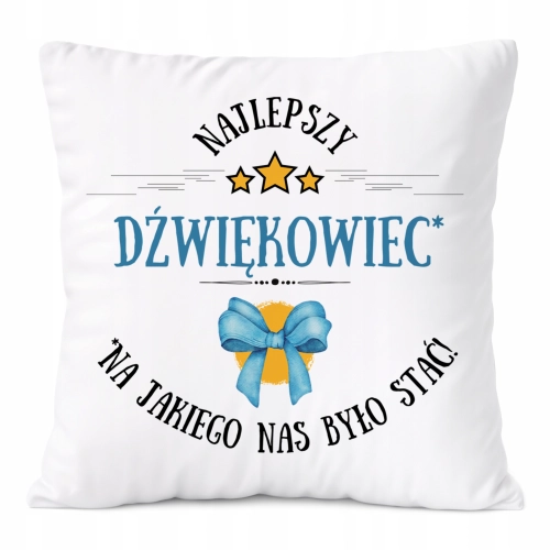 Poduszka Dla Dźwiękowca na Prezent z Nadrukiem ze Zdjęciem Biała PoliDraw