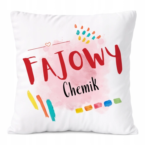 Poduszka Dla Chemika na Prezent z Nadrukiem ze Zdjęciem Biała PoliDraw