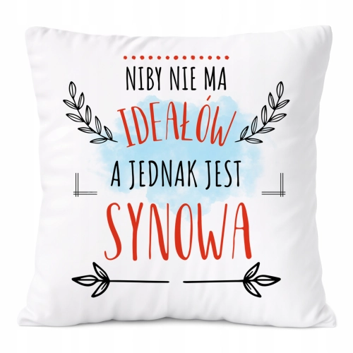 Poduszka Dla Synowej na Prezent z Nadrukiem ze Zdjęciem Biała PoliDraw