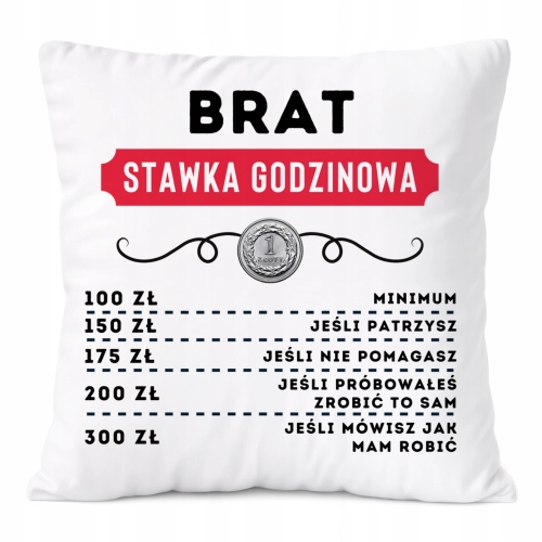 Poduszka Dla Brata na Prezent z Nadrukiem ze Zdjęciem Biała PoliDraw