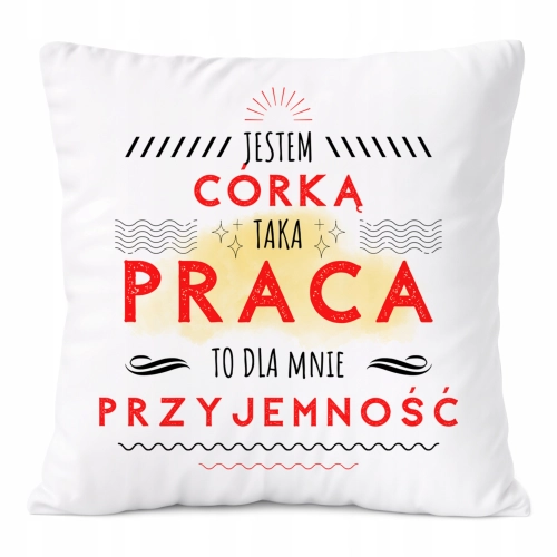 Poduszka Dla Córki na Prezent z Nadrukiem ze Zdjęciem Biała PoliDraw