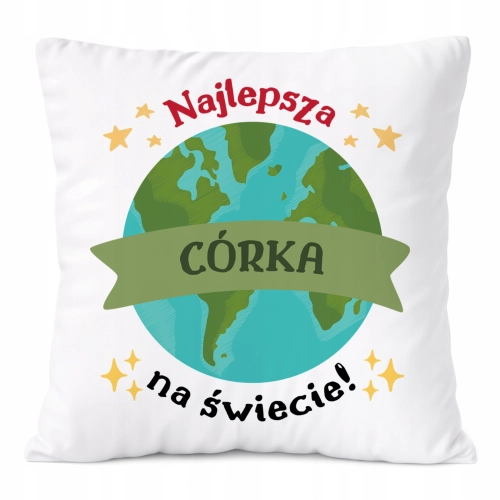 Poduszka Dla Córki na Prezent z Nadrukiem ze Zdjęciem Biała PoliDraw