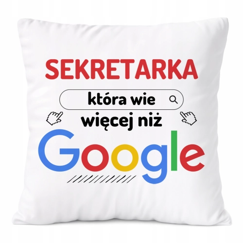 Poduszka Dla Sekretarki na Prezent z Nadrukiem ze Zdjęciem Biała PoliDraw