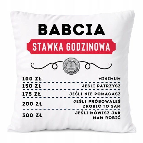 Poduszka Dla Babci na Prezent z Nadrukiem ze Zdjęciem Biała PoliDraw
