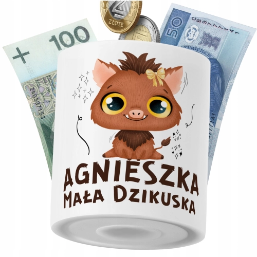 Skarbonka Dla Agnieszki Córki Dziecka z Nadrukiem ze Zdjęciem