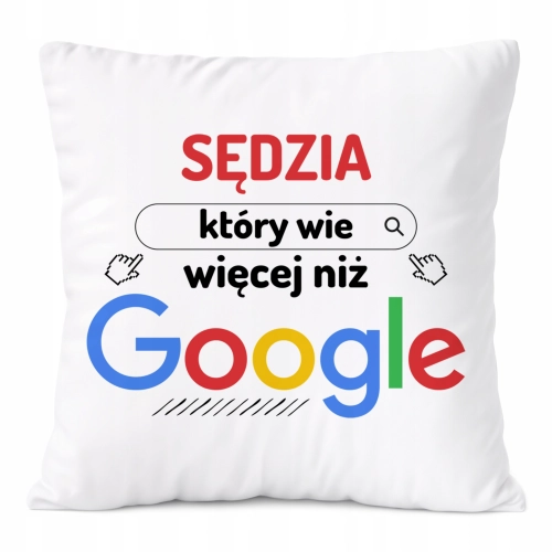Poduszka Dla Sędziego na Prezent z Nadrukiem ze Zdjęciem Biała PoliDraw