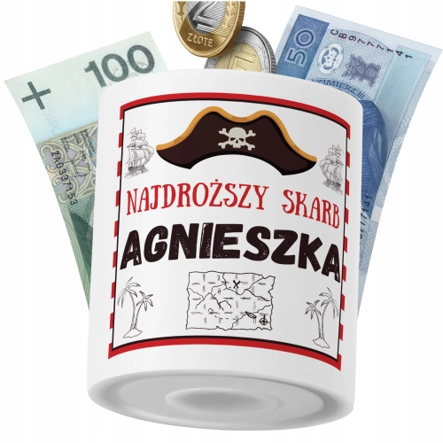 Skarbonka Dla Agnieszki Córki Dziecka z Nadrukiem ze Zdjęciem