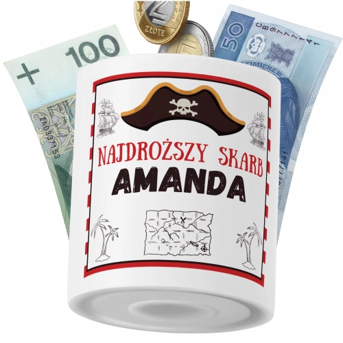 Skarbonka Dla Amandy Córki Dziecka z Nadrukiem ze Zdjęciem