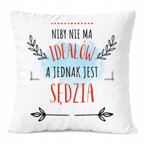 Poduszka Dla Sędziego na Prezent z Nadrukiem ze Zdjęciem Biała PoliDraw