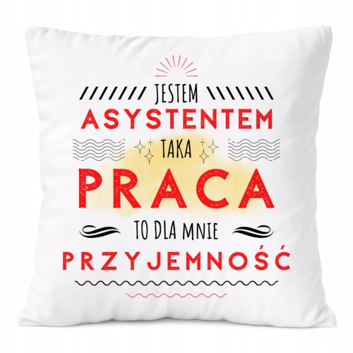 Poduszka Dla Asystenta na Prezent z Nadrukiem ze Zdjęciem Biała PoliDraw