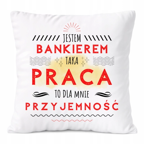 Poduszka Dla Bankiera na Prezent z Nadrukiem ze Zdjęciem Biała PoliDraw
