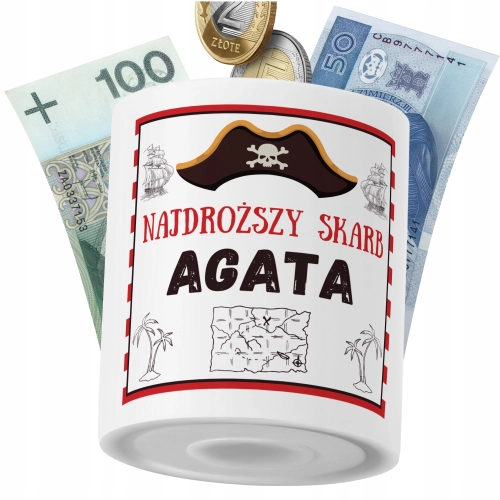 Skarbonka Dla Agaty Córki Dziecka z Nadrukiem ze Zdjęciem