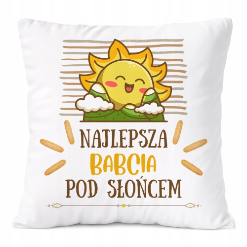 Poduszka Dla Babci na Prezent z Nadrukiem ze Zdjęciem Biała PoliDraw