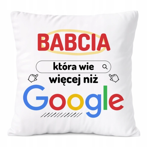 Poduszka Dla Babci na Prezent z Nadrukiem ze Zdjęciem Biała PoliDraw